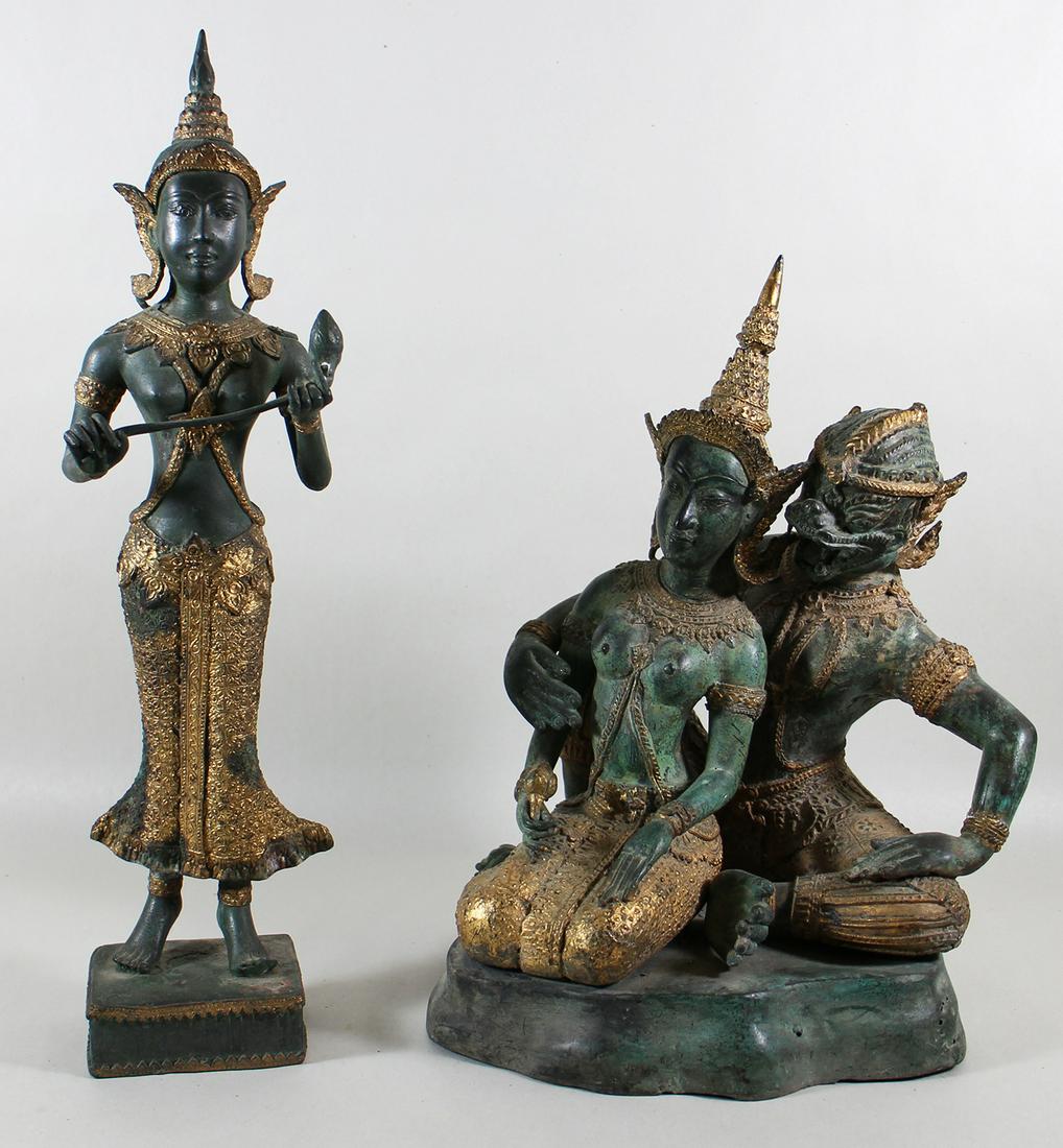 (2) GILT METAL THAI SCULPTURES (1 of 4)