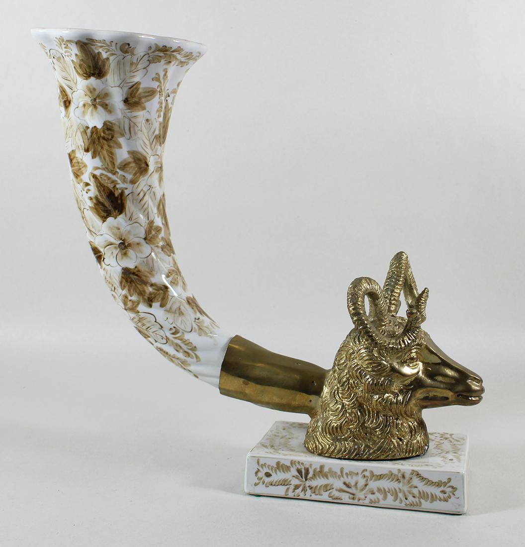 MAITLAND SMITH BRASS RAMS HEAD CORNUCOPIA (1 of 2)