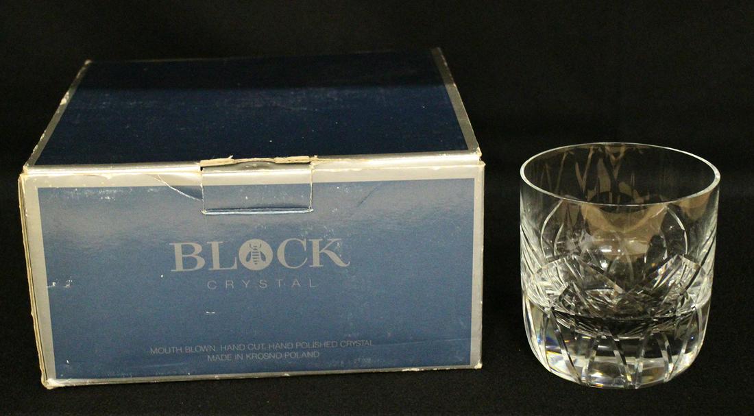 (4) BLOCK CRYSTAL OLD FASHIONED GLASSES (1 of 1)