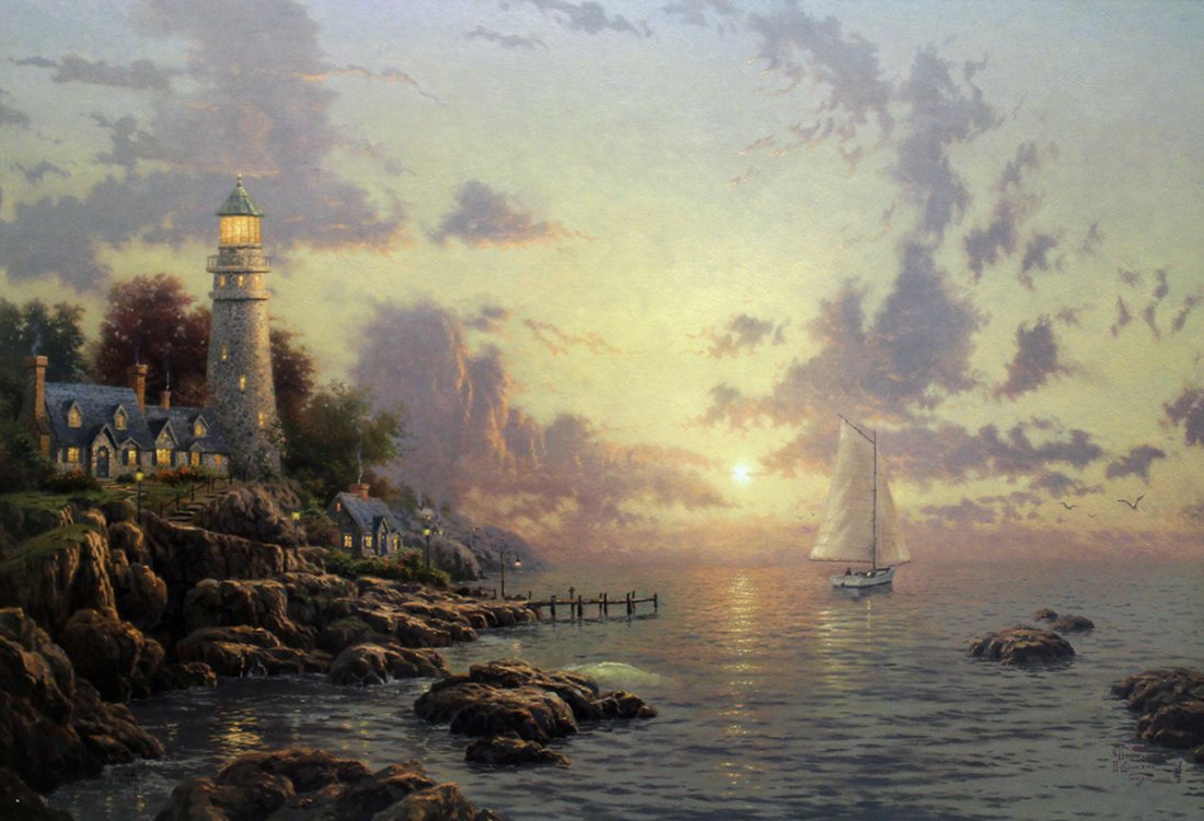 THOMAS KINKADE SEASIDE MEMORIES LITHOGRAPH (1 of 5)