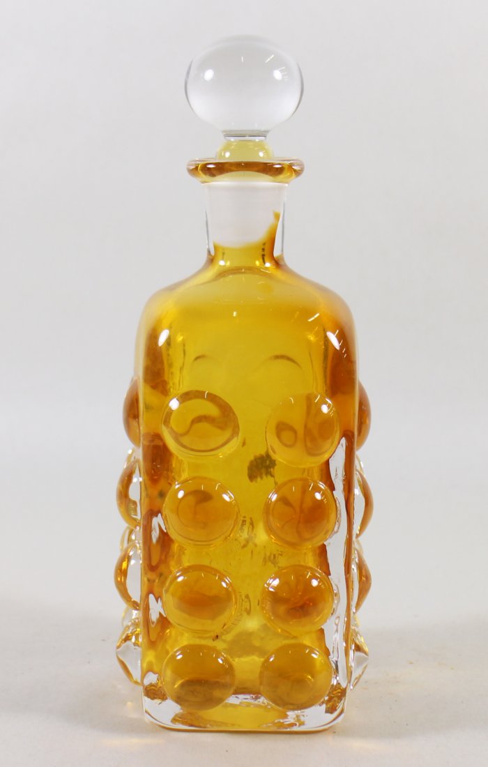 AMBER BLOWN GLASS DECANTER (1 of 1)