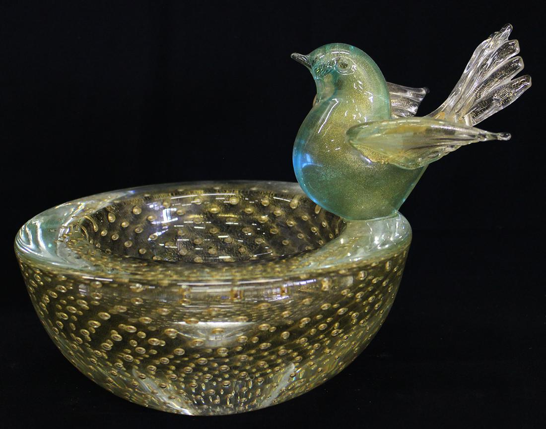 SIGNED MURANO BIRDBATH BOWL (1 of 4)