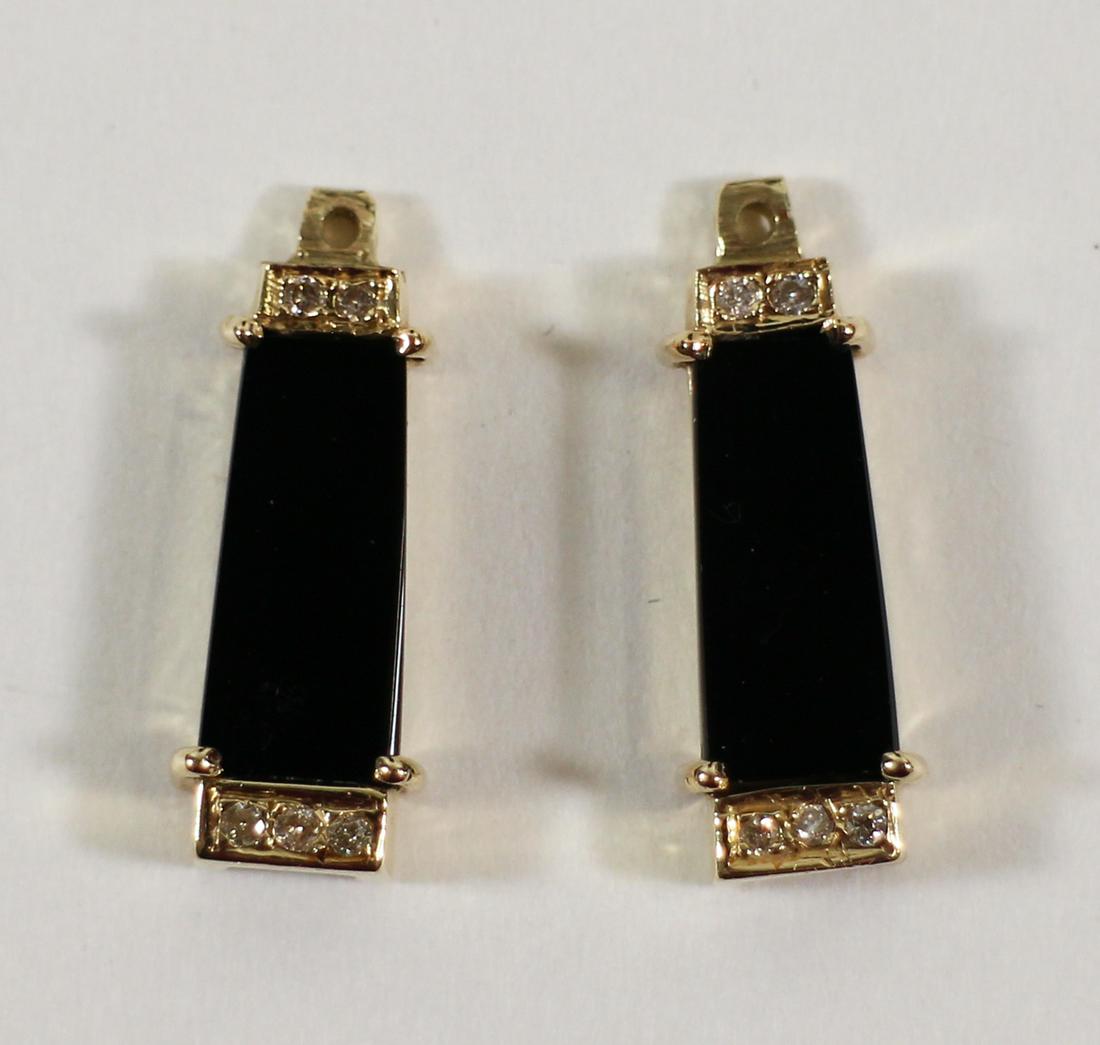 14K ONYX & DIAMOND EARRING ATTACHMENTS (1 of 2)