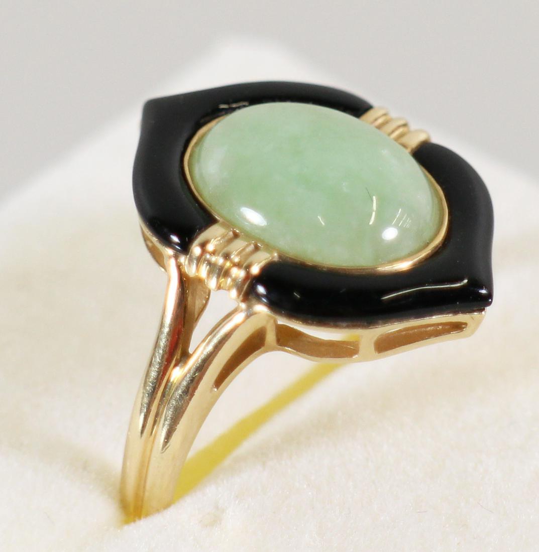 14K JADE & BLACK ONYX RING (1 of 3)