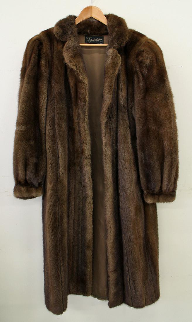 VINTAGE KAUFMAN BROWN FULL LENGTH FUR COAT (1 of 3)