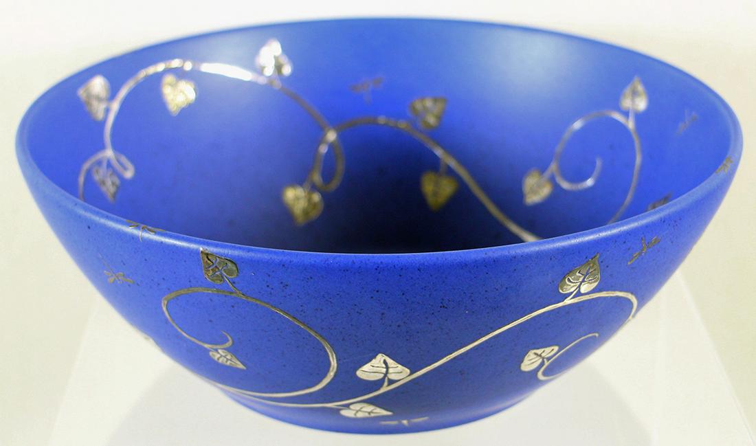EMILIA CASTILLO SILVER OVERLAY POTTERY BOWL (1 of 4)