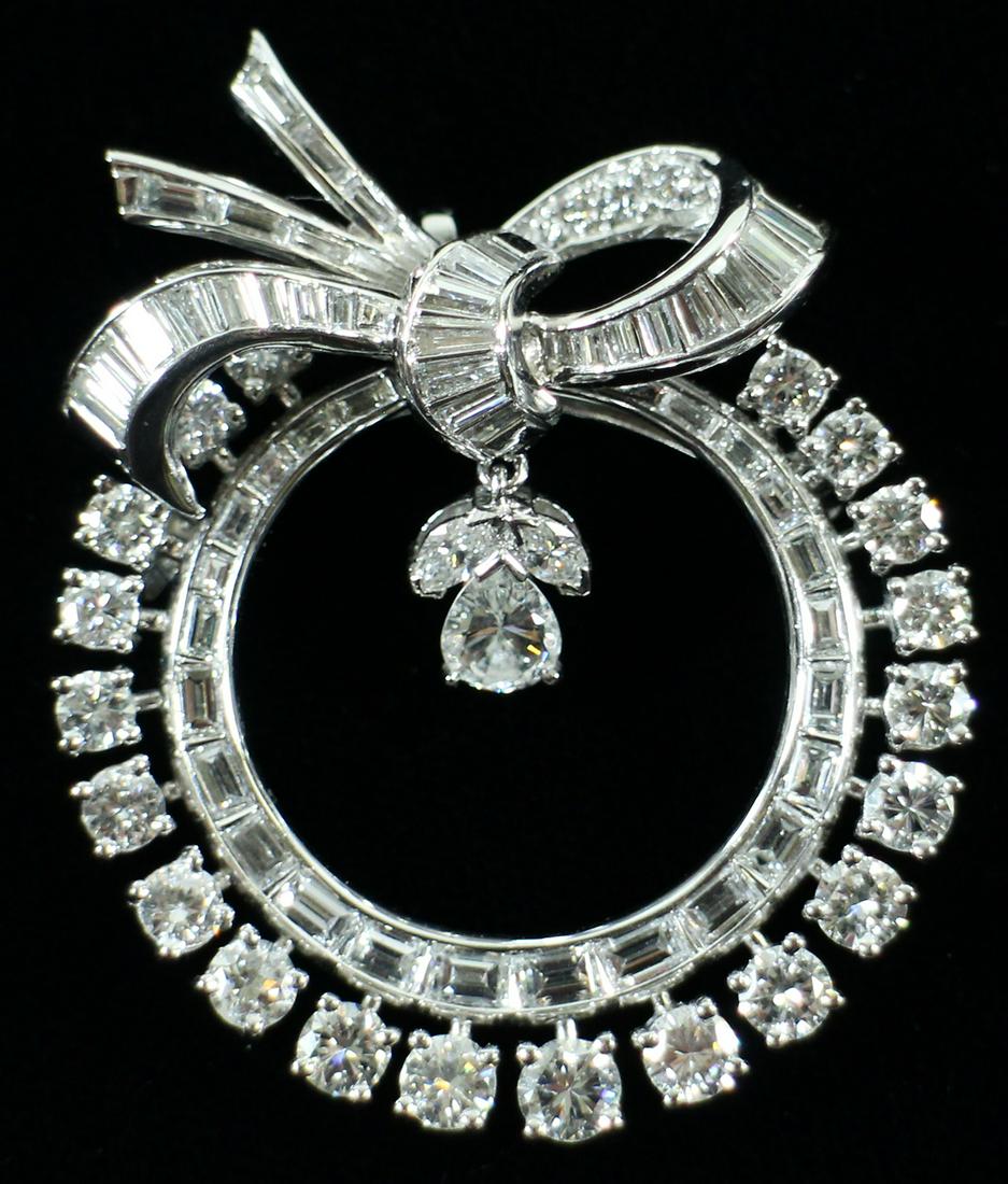 PLATINUM & 5.15 TCW DIAMOND BROOCH (1 of 4)