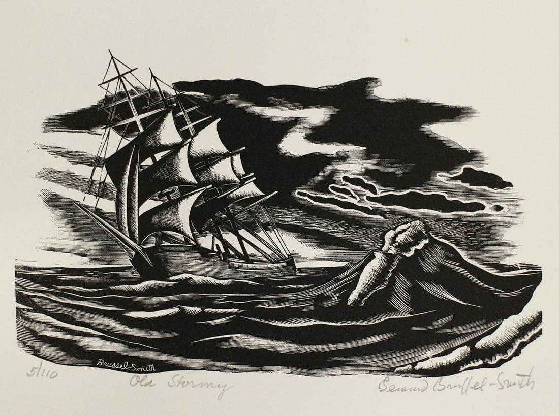 BERNARD BRUSSEL-SMITH OLD STORMY ENGRAVING (1 of 2)