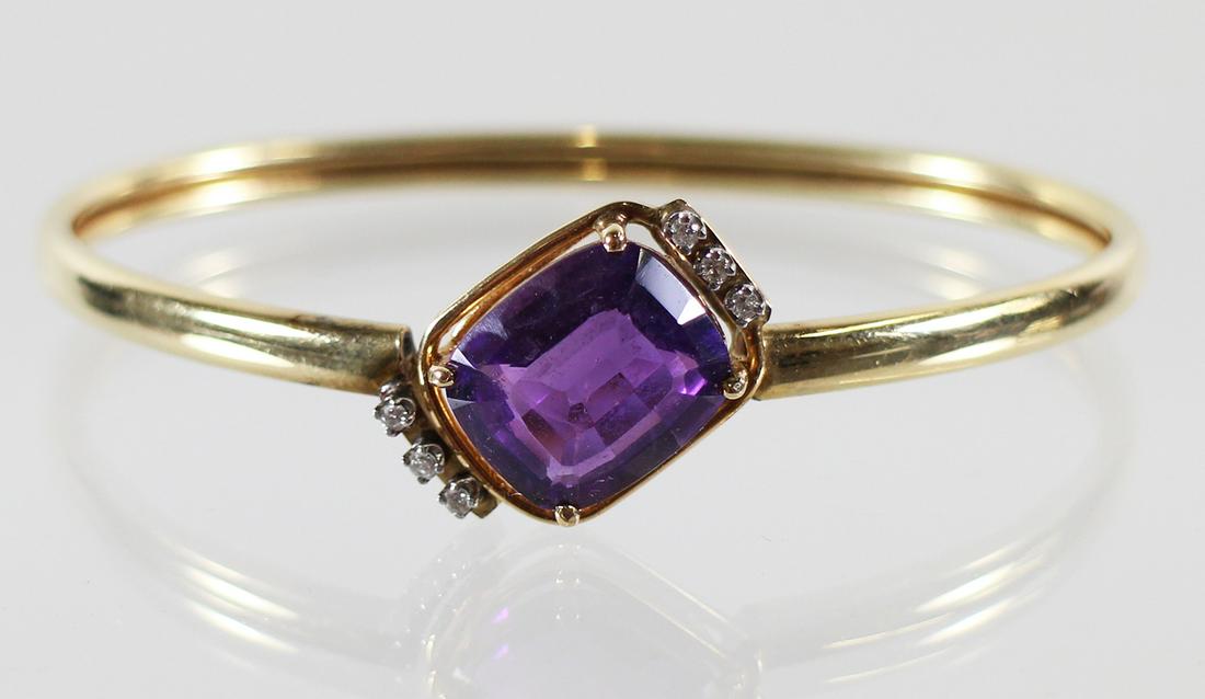 14K AMETHYST & DIAMOND BRACELET (1 of 3)