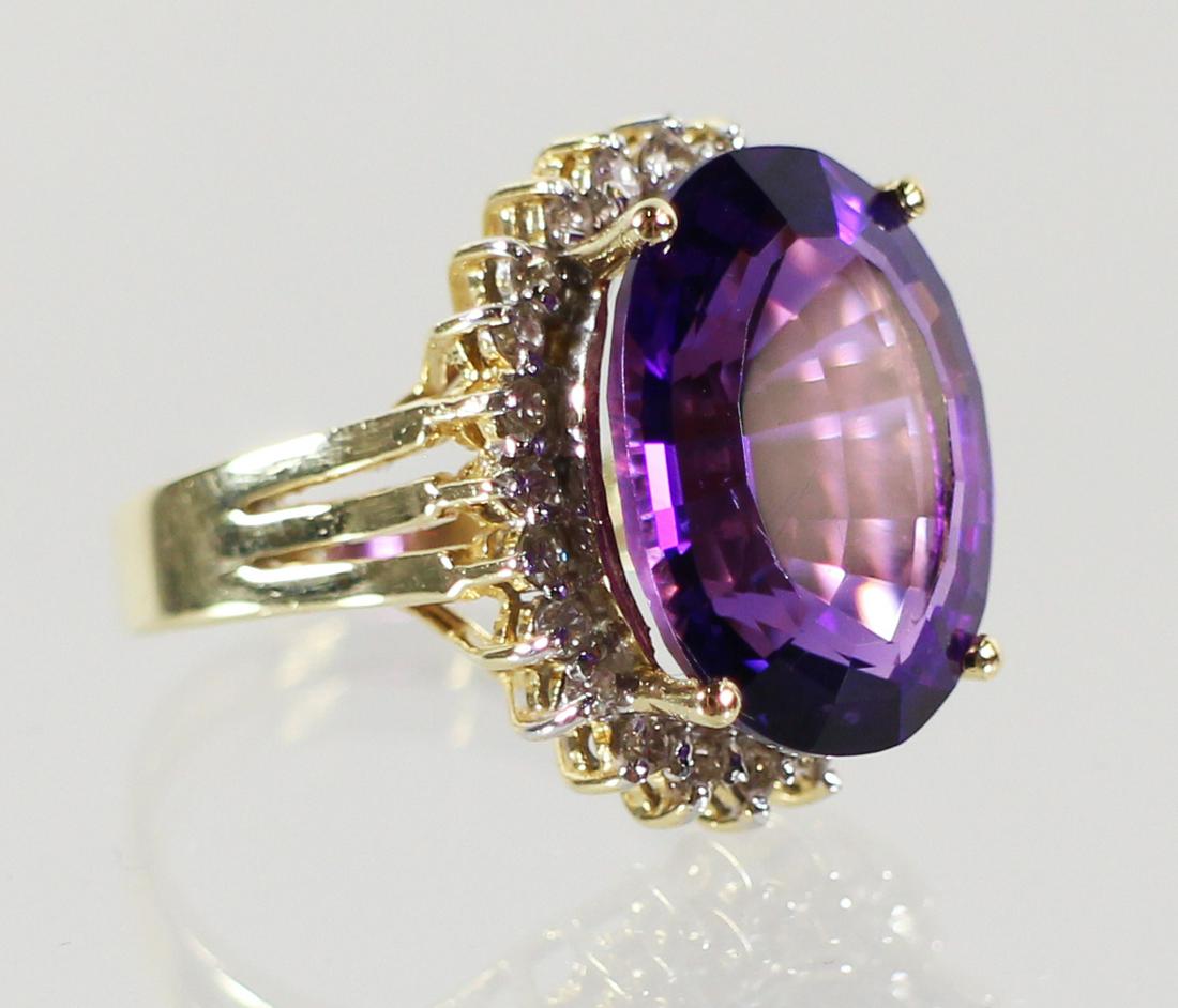 14K AMETHYST & DIAMOND RING (1 of 3)
