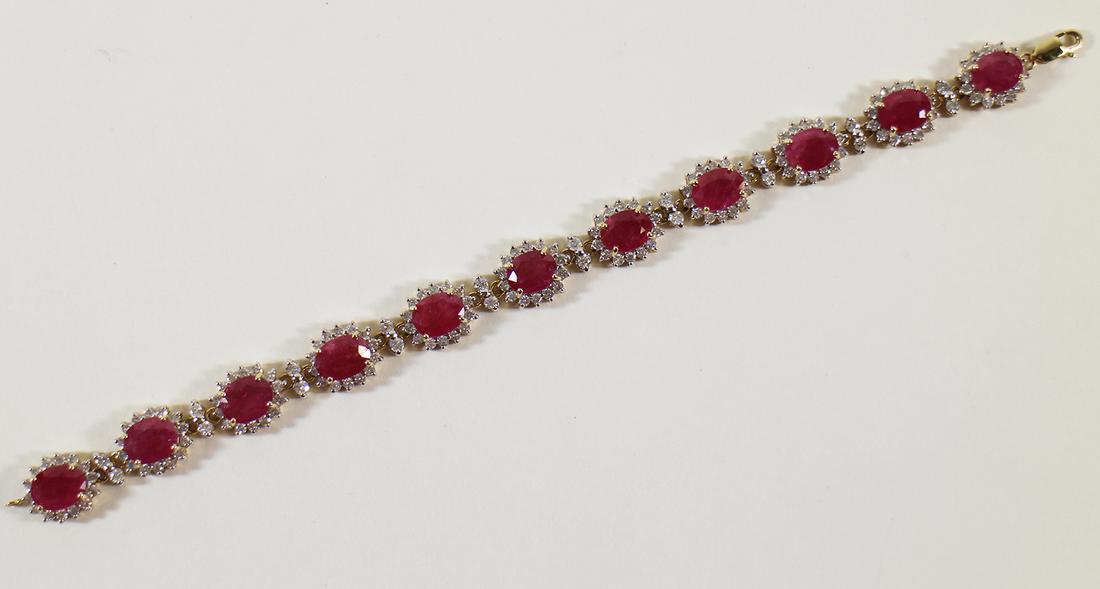 14K RUBY AND DIAMOND BRACELET (1 of 4)