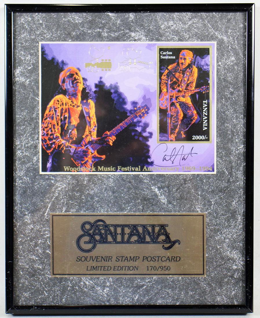 SANTANA AUTOGRAPHED WOODSTOCK POSTCARD (1 of 3)