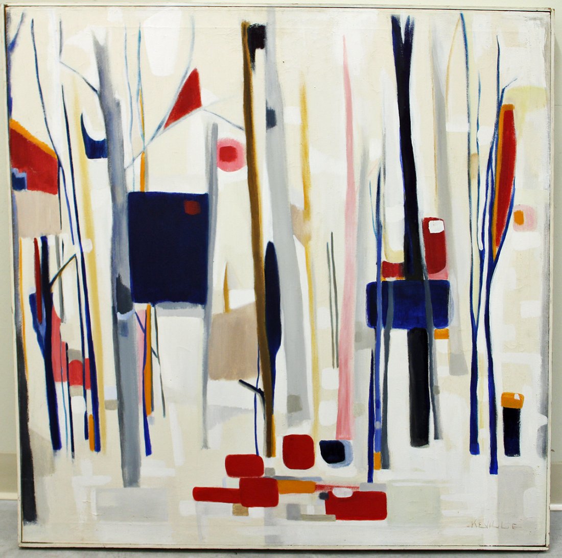 BETSY KEVILLE MID CENTURY ABSTRACT PAINTING (1 of 5)
