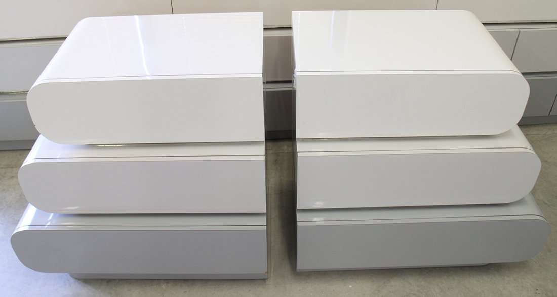 (2) RETRO 80'S DECO STACKED NIGHTSTAND END TABLES (1 of 2)