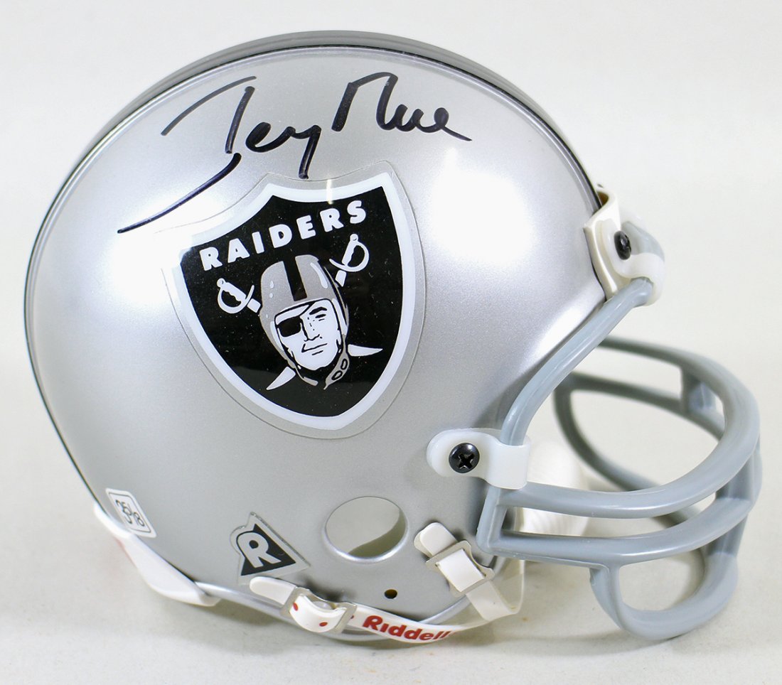JERRY RICE SIGNED RAIDERS MINI FOOTBALL HELMET (1 of 2)