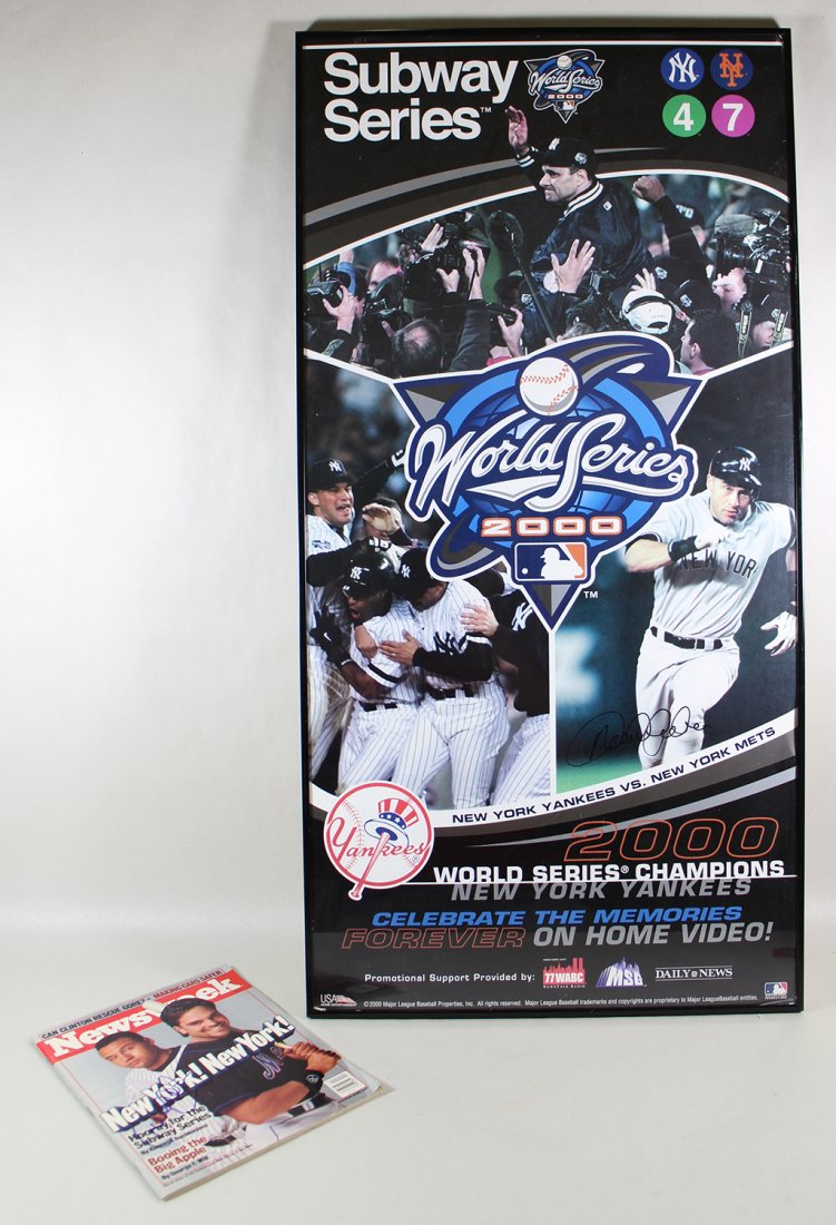 SUBWAY SERIES DEREK JETER SIGNED POSTER & MAGZINE (1 of 3)