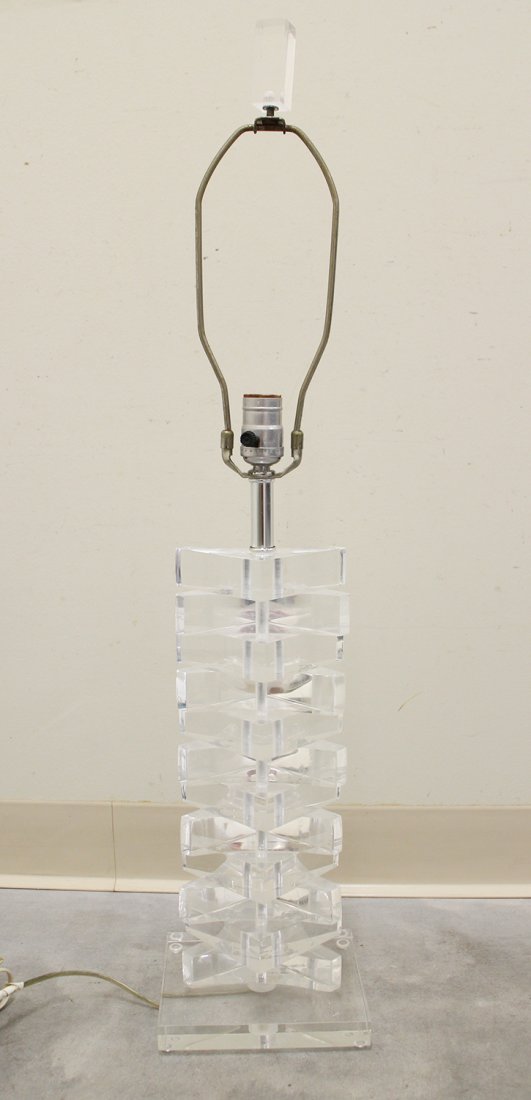 MODERN STACKED LUCITE LAMP (1 of 2)