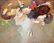 FELIX MAS "BIRD & BUTTERFLY FLOWERS" PAINTING