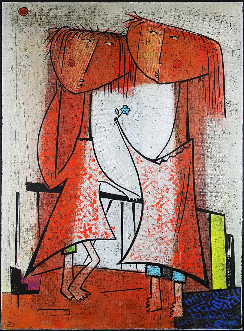 For Auction ANGEL BOTELLO "LAS HERMANAS" LINOCUT (0052) on Jul 11, 2020 Vero Beach Auction in FL