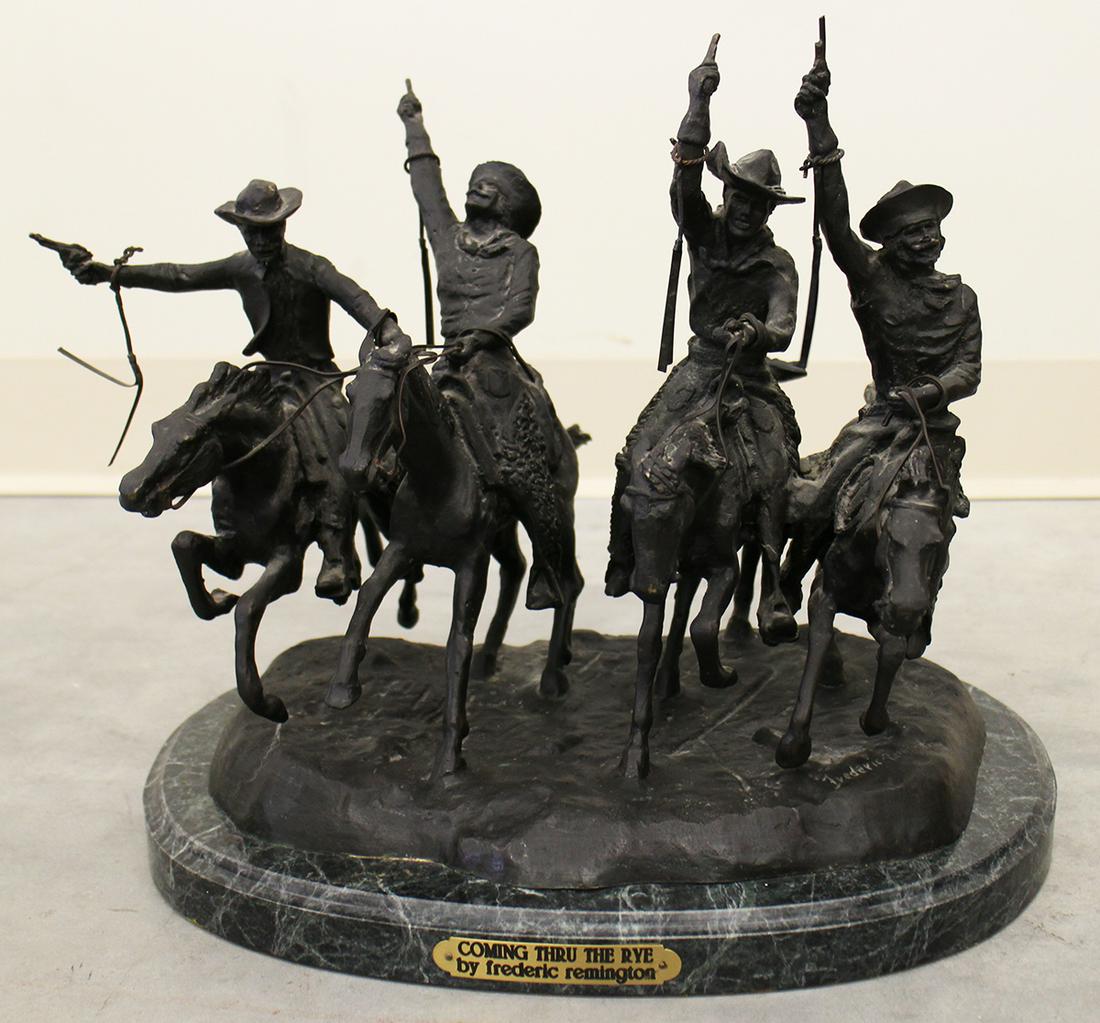 FREDERIC REMINGTON "COMING THRU THE RYE" BRONZE (1 of 3)