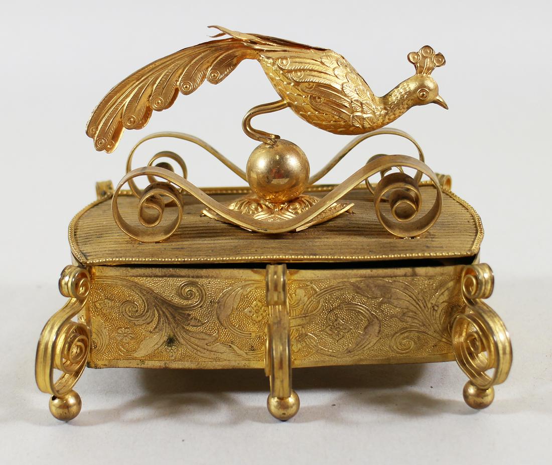 GOLD GILT BIRD MUSIC BOX (1 of 4)