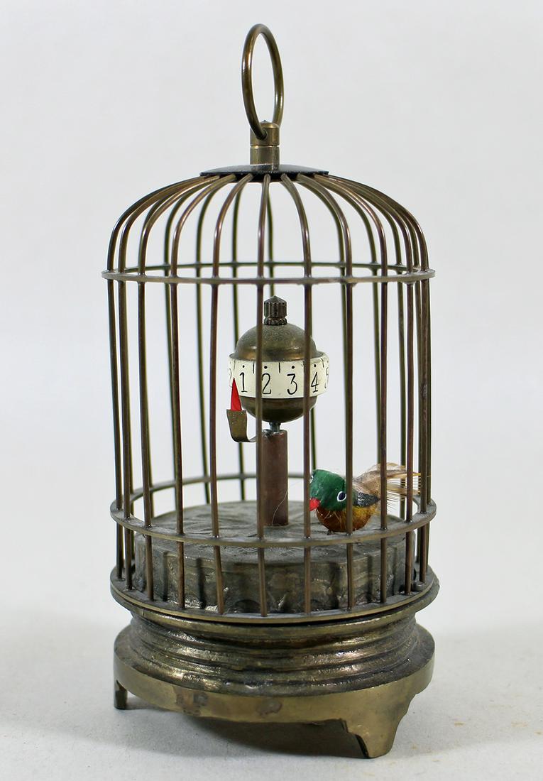 VINTAGE AUTOMATON BIRDCAGE CLOCK (1 of 3)