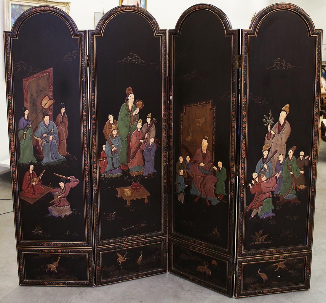 FOUR PANEL CHINESE ROOM DIVIDER (1 of 5)