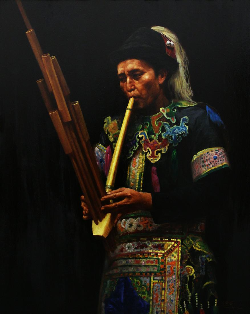 JIE WEI ZHOU "SHENG PLAYER" PAINTING (1 of 5)