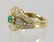 18K EMERALD & DIAMOND RING - 2