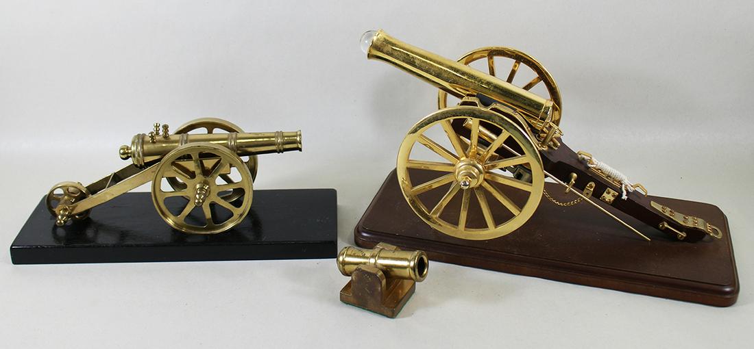 CANNON COLLECTION: Collection of (3) cannons. Largest cannon 16" long and has kaleidoscope for barrel.