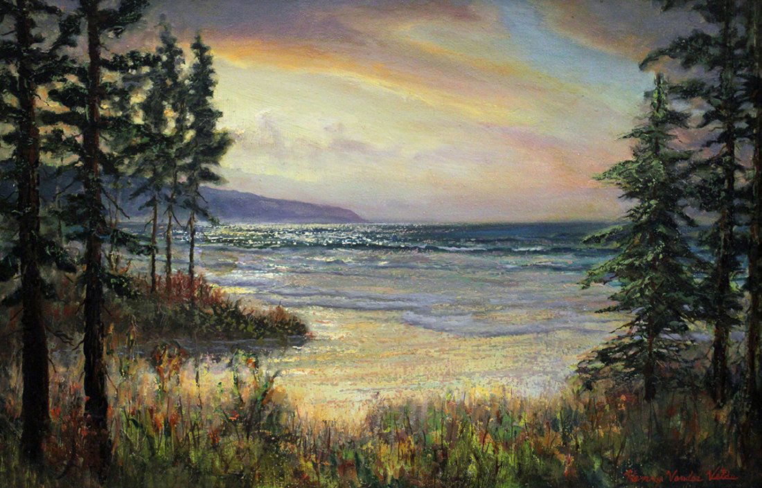 HENRY VANDER VELDE EVENING AT THE LAKE PAINTING (1 of 5)