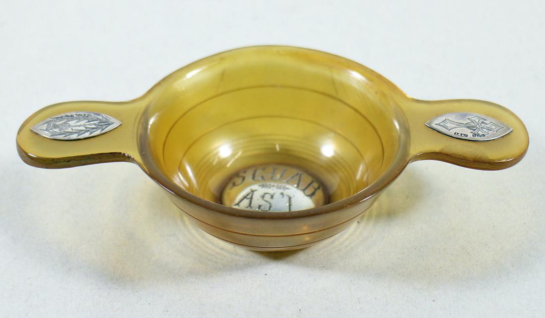 SCOTTISH STERLING MOUNTED QUAICH BOWL (1 of 3)