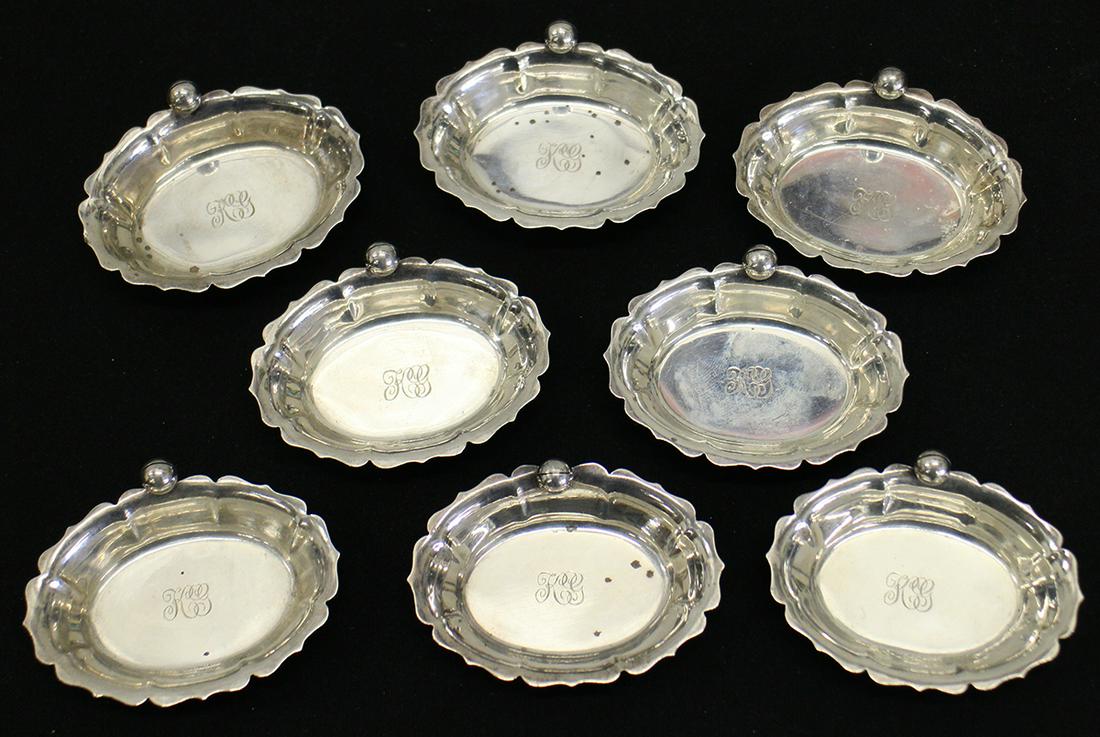 (8) STERLING PLACE CARD NUT DISHES (1 of 3)