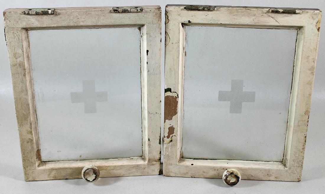 (2) ANTIQUE MEDICAL CABINET DOORS (1 of 2)