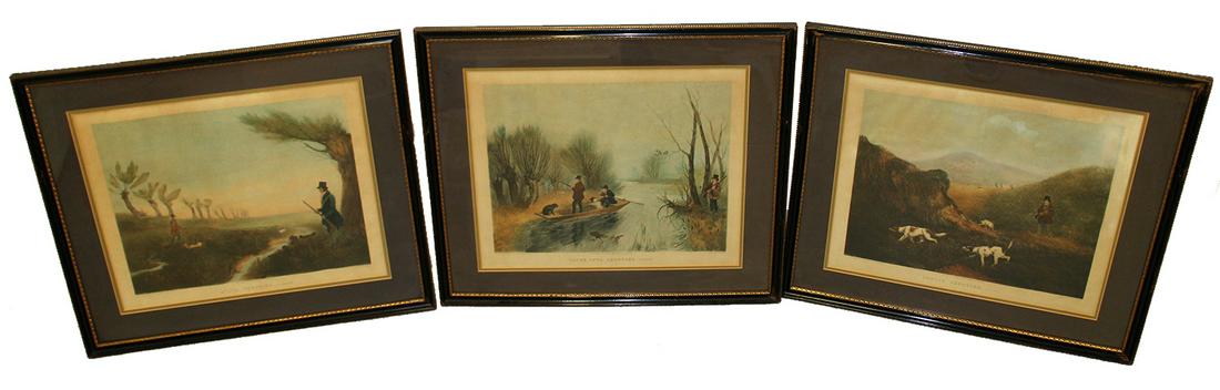 (3) ANTIQUE HUNTING PRINTS (1 of 4)