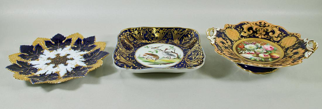 3 PIECE SET OF COBALT & GOLD PORCELAIN (1 of 4)
