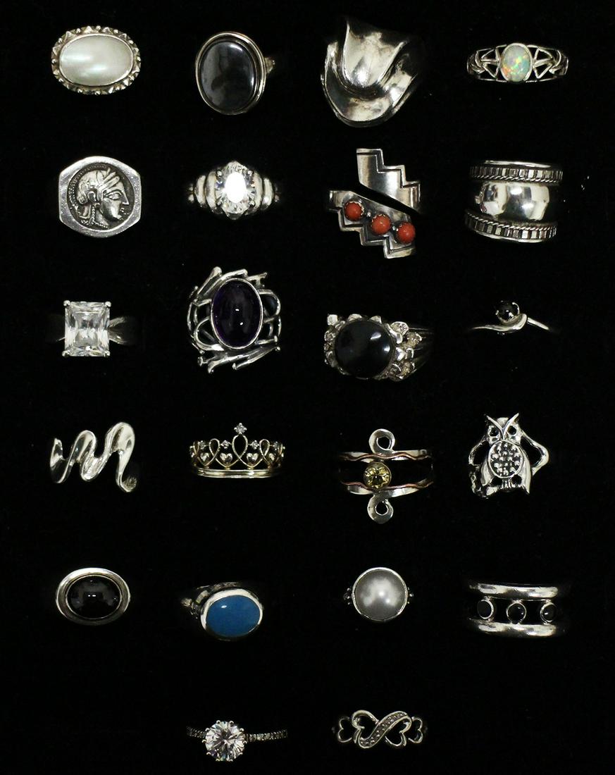 (22) STERLING SILVER GEMSTONE RINGS (1 of 3)