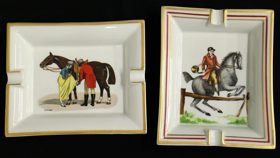 (2) HERMES EQUESTRIAN CIGAR ASHTRAYS (1 of 3)