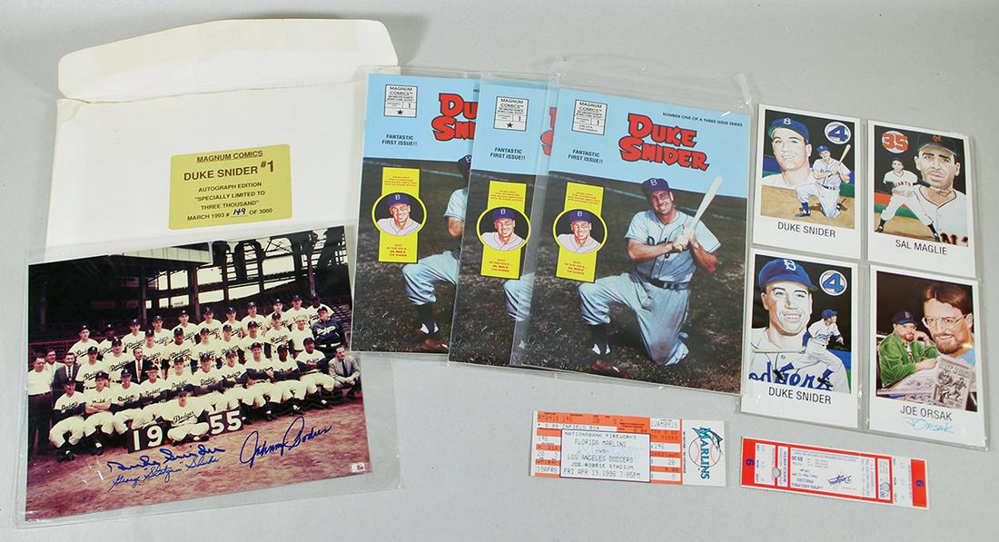 1955 DODGERS PHOTO SIGNED SNIDER, SHUBA, PADRES (1 of 3)