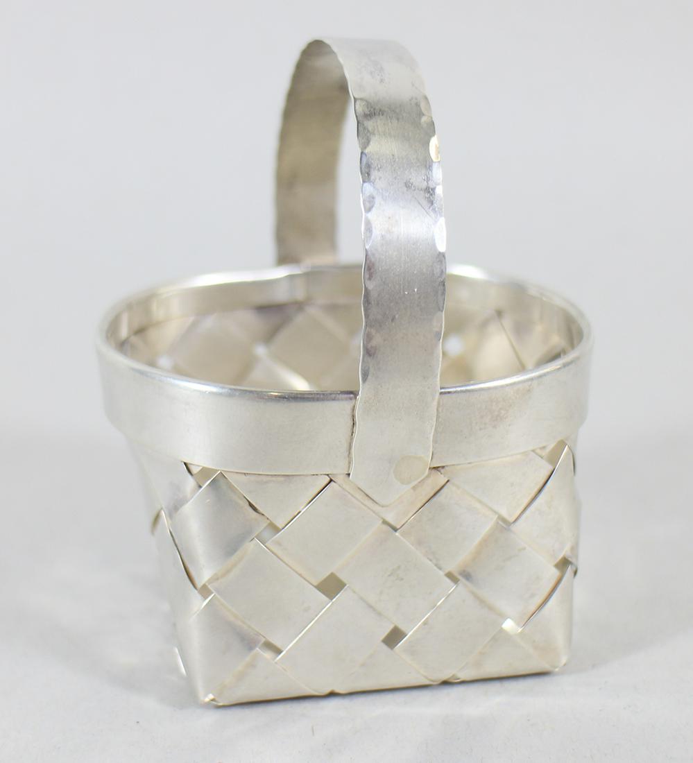 CARTIER STERLING WOVEN MINIATURE BASKET (1 of 4)
