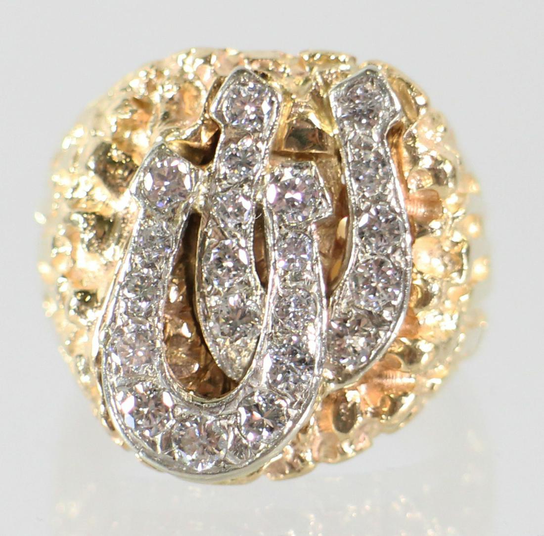 MENS 10K GOLD LUCKY HORSESHOE DIAMOND RING Oct 10, 2020 Vero Beach