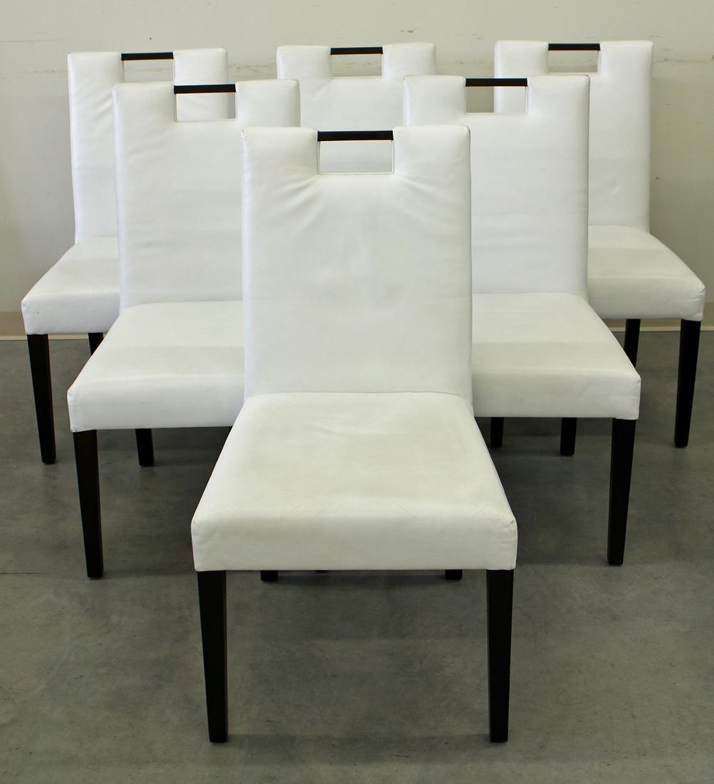 (6) ADRIANA HOYOS DINING ROOM CHAIRS: Six modern Adriana Hoyos dining room chairs. Some age related wear. 21.5" x 21.5" wide 40" tall.