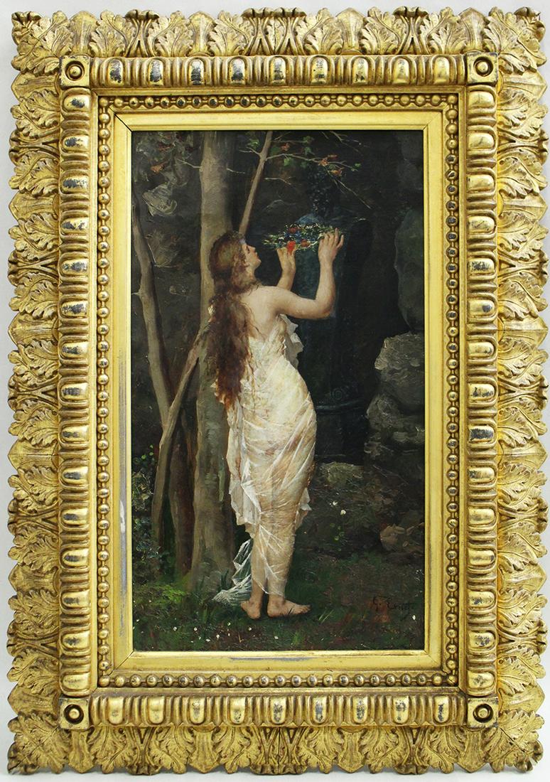 ART NOUVEAU WORSHIPPING WOMAN PAINTING (1 of 5)