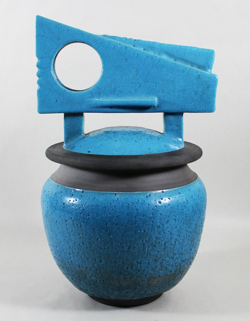 PEARSON STUDIO POTTERY ABSTRACT FISH VASE (1 of 4)