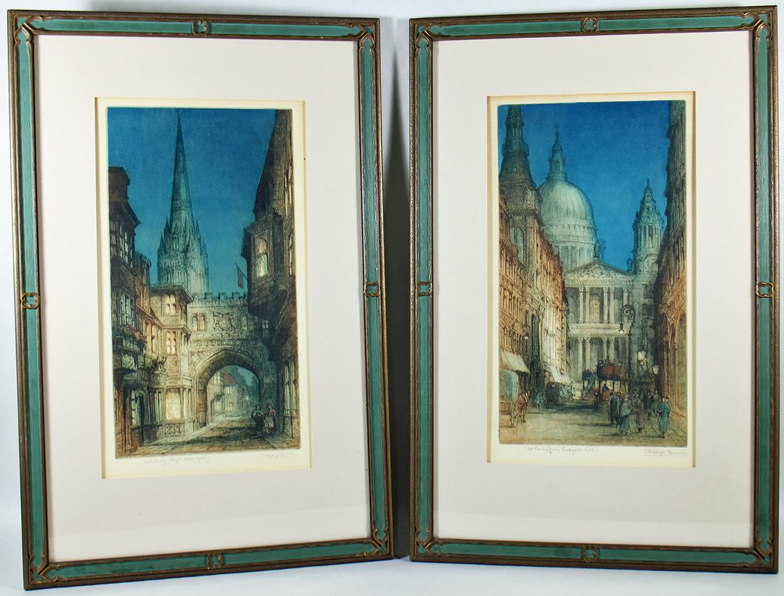 (2) J. ALPHEGE BREWER EUROPEAN ETCHINGS (1 of 6)