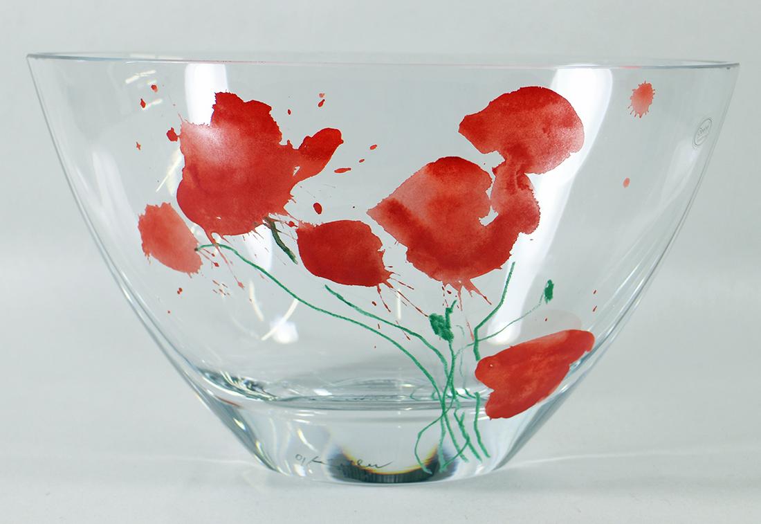 GOEBEL OSKAR KOLLER RED POPPIES CENTERPIECE BOWL (1 of 3)