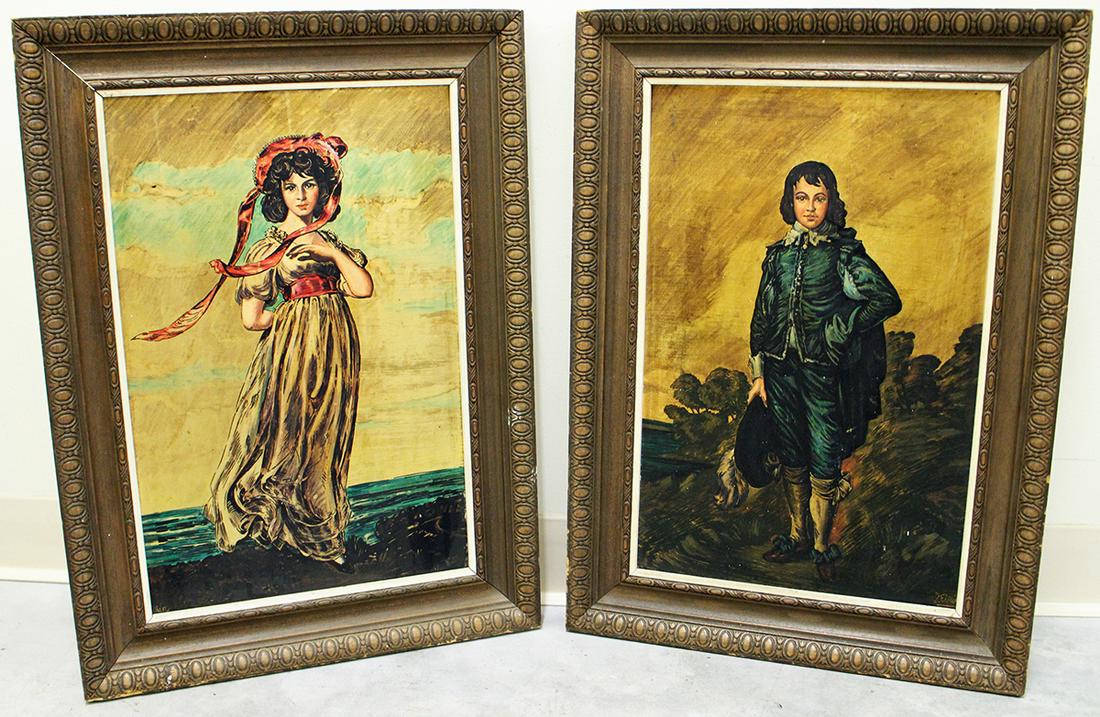 (2) VINTAGE BLUE BOY & PINKIE PAINTINGS (1 of 2)