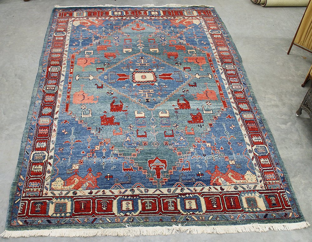 LARGE BLUE RUG - 11' 1" x 8' (1 of 4)
