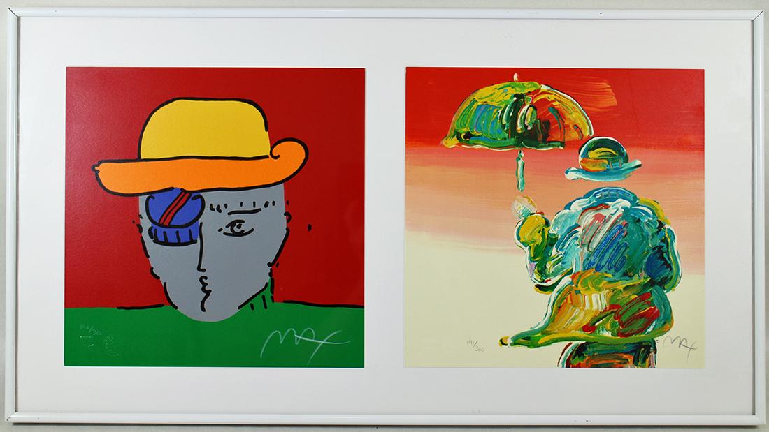 (2) PETER MAX SERIGRAPHS - ZERO MAN & UMBRELLA MAN (1 of 5)