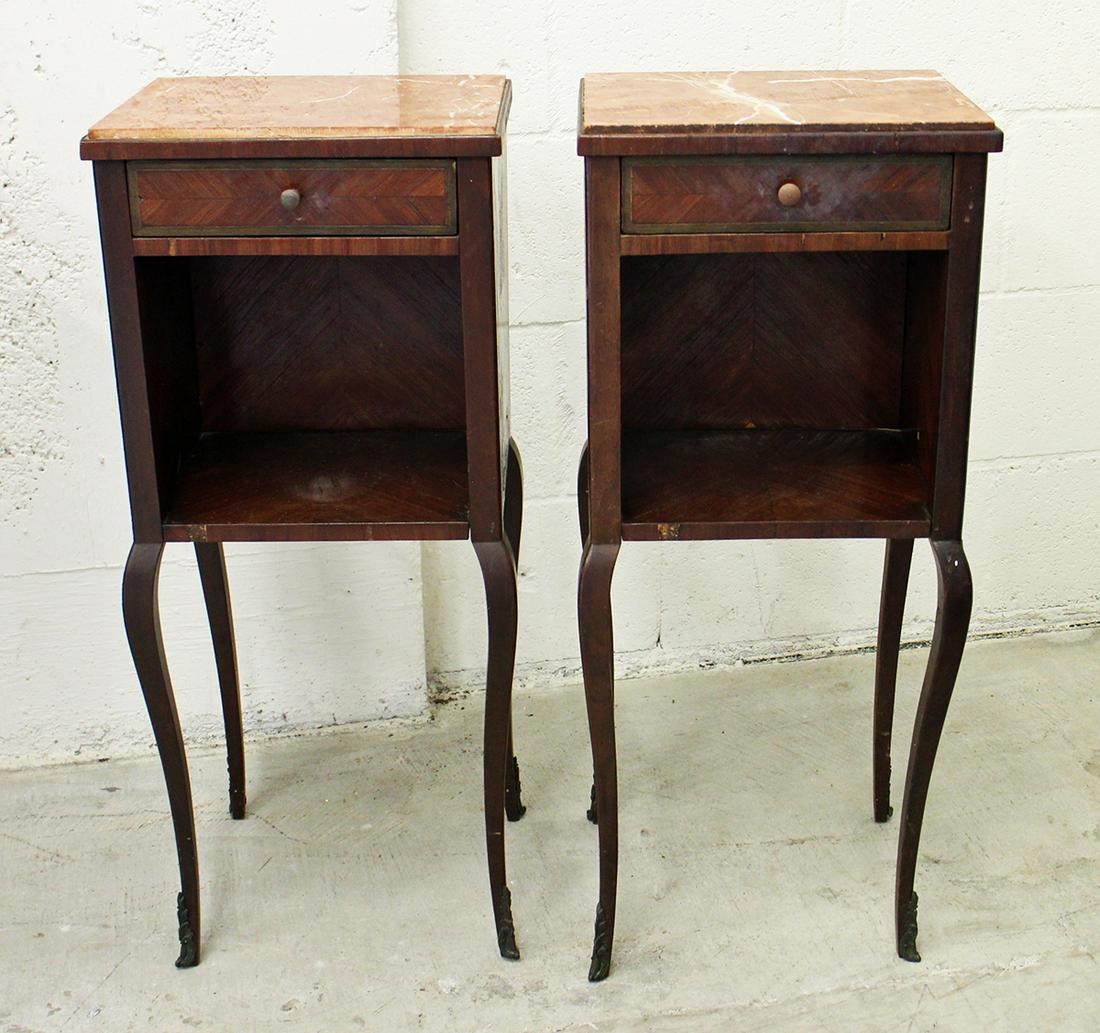 (2) 19TH CENTURY MARBLE TOP SIDE TABLES (1 of 5)